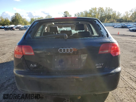 2008 Audi A3 with VIN WAUNF78P28A159586, listed as a Copart auction lot 76493244 with 0 mi miles and Salvage Title. Bid and sale history available at carsss.com. Image 6.