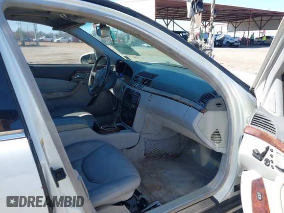 2002 Mercedes-Benz S-Class 5.0L with VIN WDBNG75J62A241861, listed as a IAAI auction lot 41482395 with 1 mi miles. Bid and sale history available at carsss.com. Image 5.