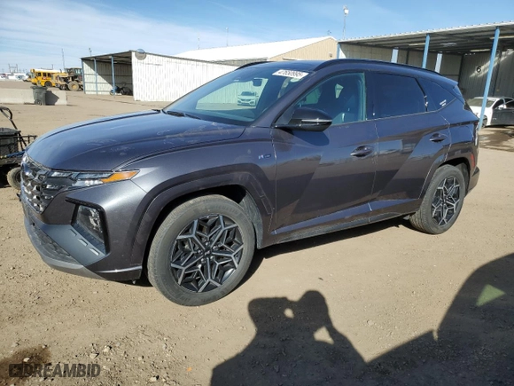2024 Hyundai Tucson Hybrid N Line with VIN KM8JFCD12RU148322, listed as a Copart auction lot 47650995 with 24,728 mi miles and Salvage Title. Bid and sale history available at carsss.com. Image 1.