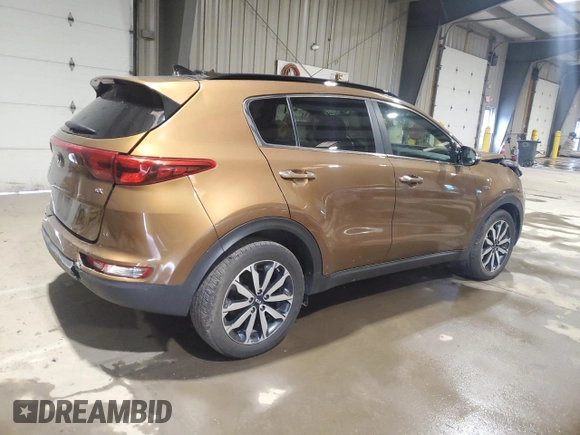 2018 Kia Sportage EX with VIN KNDPNCAC6J7431834, listed as a Copart auction lot 50149415 with 72,147 mi miles and Salvage Title. Bid and sale history available at carsss.com. Image 3.