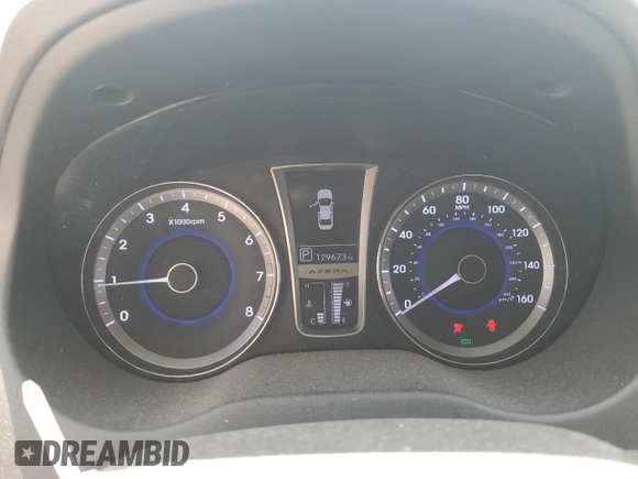 2012 Hyundai Azera with VIN KMHFG4JG8CA125699, listed as a Copart auction lot 66603405 with 129,673 mi miles and Clean title. Bid and sale history available at DreamBid. Image 9.