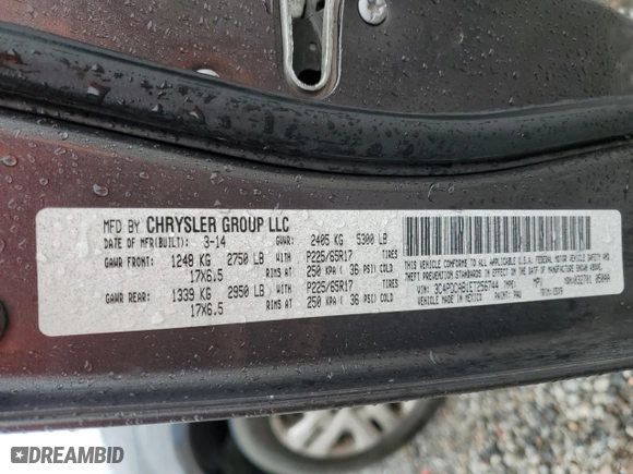 2014 Dodge Journey SE with VIN 3C4PDCAB1ET256744, listed as a Copart auction lot 41485615 with 191,640 mi miles and Salvage Title. Bid and sale history available at carsss.com. Image 13.
