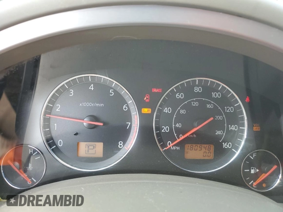 2005 Infiniti FX with VIN JNRAS08W25X213523, listed as a Copart auction lot 57257985 with 180,948 mi miles and Salvage title. Bid and sale history available at DreamBid. Image 9.