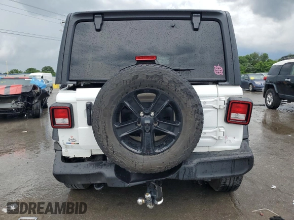 2022 Jeep Wrangler Unlimited Willys with VIN 1C4HJXDN9NW242045, listed as a Copart auction lot 59857985 with 34,970 mi miles and Salvage title. Bid and sale history available at DreamBid. Image 6.