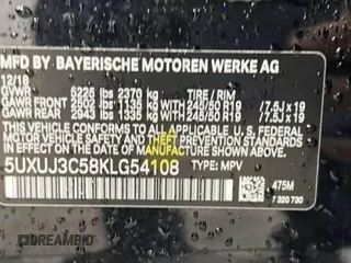 2019 BMW X4 xDrive30i z VIN 5UXUJ3C58KLG54108, wystawiony jako Copart lot #58958775 z przebiegiem 80 171 mil mil oraz Tytuł czysty. Historia ofert i sprzedaży dostępna na DreamBid. Obrazek 10.