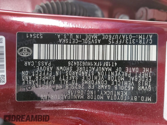2017 Toyota Camry XLE with VIN 4T1BF1FK1HU620426, listed as a Copart auction lot 48803515 with 91,499 mi miles and Clean Title. Bid and sale history available at carsss.com. Image 12.