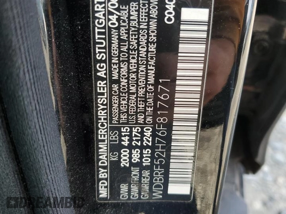 2006 Mercedes-Benz C 230 Sport z VIN WDBRF52H76F817671, wystawiony jako Copart lot #61482065 z przebiegiem 135 901 mil mil oraz Szkoda całkowita • Salvage title. Historia ofert i sprzedaży dostępna na DreamBid. Obrazek 12.