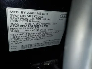 2019 Audi Q8 Prestige with VIN WA1FVAF15KD042994, listed as a Copart auction lot 57137915 with 37,018 mi miles and Salvage title. Bid and sale history available at DreamBid. Image 13.