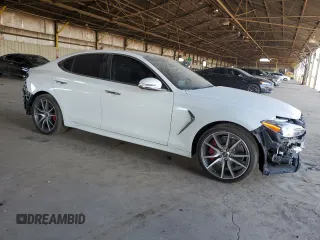 2020 Genesis G70 3.3T Advanced with VIN KMTG74LEXLU059726, listed as a Copart auction lot 83099384 with 45,763 mi miles and Salvage Title. Bid and sale history available at carsss.com. Image 4.