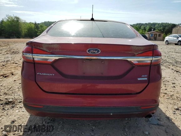 2017 Ford Fusion SE with VIN 3FA6P0HD6HR391766, listed as a Copart auction lot 53801585 with 65,023 mi miles and Salvage Title. Bid and sale history available at DreamBid. Image 6.