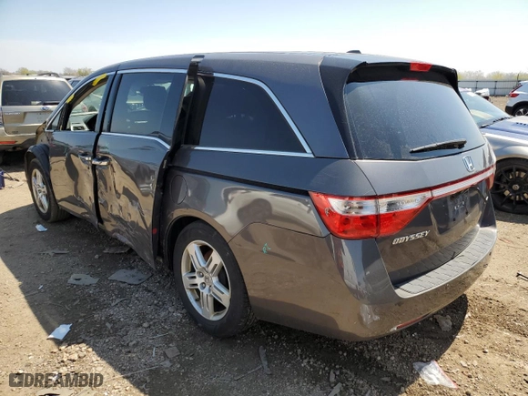 2013 Honda Odyssey Touring with VIN 5FNRL5H98DB078614, listed as a Copart auction lot 80188214 with 166,219 mi miles and Salvage Title. Bid and sale history available at carsss.com. Image 2.