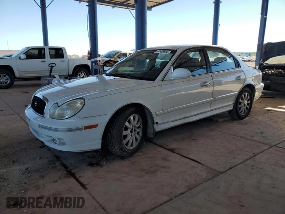 2003 Hyundai Sonata GLS with VIN KMHWF35H43A876198, listed as a Copart auction lot 80966694 with 134,928 mi miles and Clean Title. Bid and sale history available at carsss.com. Image 1.