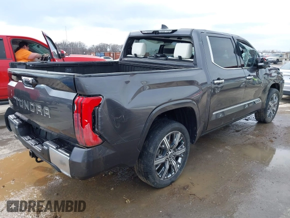 2022 Toyota Tundra Capstone Hybrid with VIN 5TFVC5DB6NX005465, listed as a IAAI auction lot 41589222 with 28,452 mi miles and . Bid and sale history available at DreamBid. Image 4.
