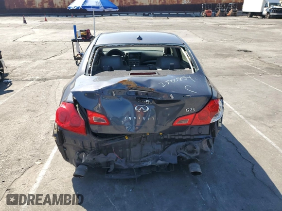 2012 Infiniti G25 Journey with VIN JN1DV6AP6CM700137, listed as a Copart auction lot 48563095 with Not Provided miles and Salvage Title. Bid and sale history available at carsss.com. Image 6.