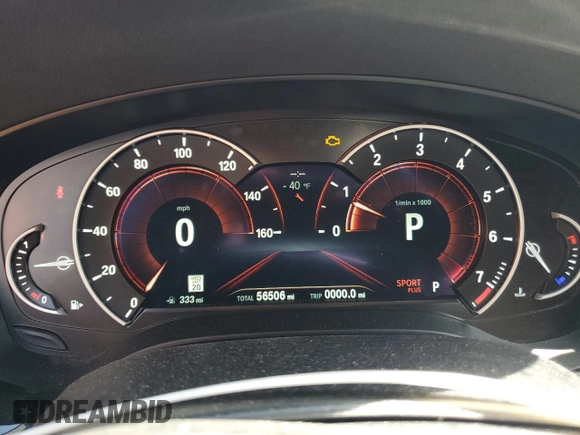 2019 BMW 5 Series 540i xDrive with VIN WBAJE7C58KWW19058, listed as a Copart auction lot 48414445 with 56,506 mi miles and Salvage Title. Bid and sale history available at carsss.com. Image 9.