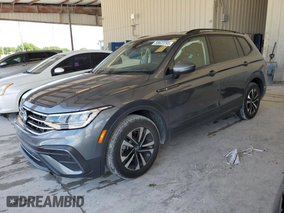 2024 Volkswagen Tiguan S with VIN 3VVRB7AX1RM085254, listed as a Copart auction lot 58622295 with 7,316 mi miles and Salvage title. Bid and sale history available at DreamBid. Image 1.