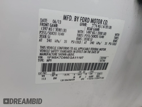 2014 Ford Explorer XLT с VIN 1FM5K7D86EGA11197, выставлен на аукционе Copart как лот 56306575 с пробегом 145 218 миль миль и Списание • Salvage title. История ставок и продаж доступна на DreamBid. Изображение 13.