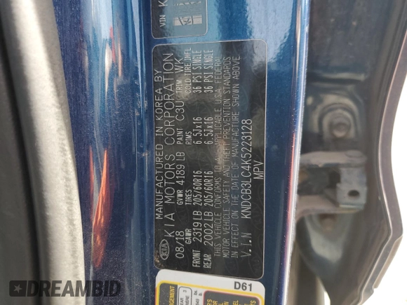 2019 Kia Niro LX with VIN KNDCB3LC4K5223128, listed as a Copart auction lot 45723585 with 110,587 mi miles and Salvage Title. Bid and sale history available at DreamBid. Image 15.