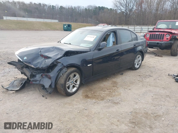 2008 BMW 3 Series 328xi with VIN WBAVC73548KX92373, listed as a IAAI auction lot 41741690 with 1 mi miles. Bid and sale history available at carsss.com. Image 2.