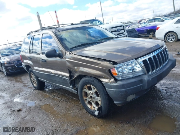2001 Jeep Grand Cherokee Laredo with VIN 1J4GW48S21C572272, listed as a IAAI auction lot 41695754 with 169,229 mi miles. Bid and sale history available at carsss.com. Image 1.