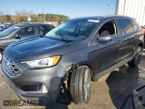 2019 Ford Edge Titanium z VIN 2FMPK3K96KBC31844, wystawiony jako Copart lot #85897344 z przebiegiem 59 421 mil mil oraz Szkoda całkowita • Salvage title. Historia ofert i sprzedaży dostępna na DreamBid. Obrazek 1.