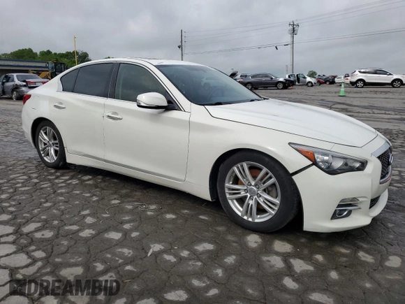 2015 Infiniti Q50 with VIN JN1BV7AP7FM356450, listed as a Copart auction lot 54594765 with 136,096 mi miles and Salvage title. Bid and sale history available at DreamBid. Image 4.