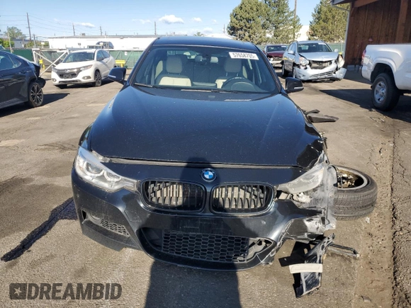 2015 BMW 3 Series 328i xDrive with VIN WBA3B3C59FJ985091, listed as a Copart auction lot 57658705 with 106,521 mi miles and Salvage title. Bid and sale history available at DreamBid. Image 5.