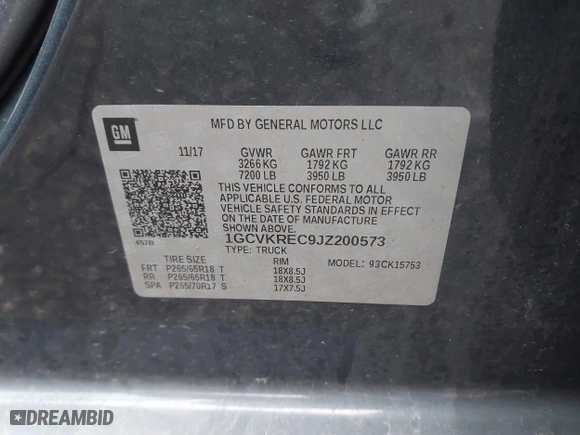 2018 Chevrolet Silverado 1500 LT with VIN 1GCVKREC9JZ200573, listed as a IAAI auction lot 41656239 with 74,000 mi miles. Bid and sale history available at carsss.com. Image 9.