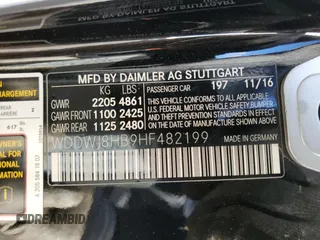 2017 Mercedes-Benz C 63 S AMG with VIN WDDWJ8HB9HF482199, listed as a Copart auction lot 80140554 with 36,010 mi miles and Salvage Title. Bid and sale history available at carsss.com. Image 12.