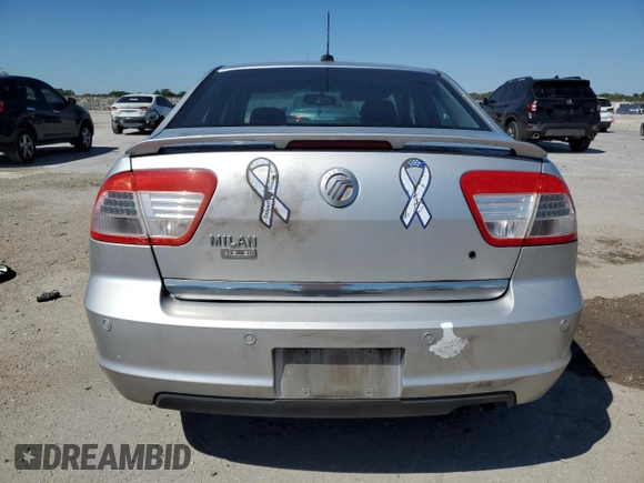 2009 Mercury Milan Premier with VIN 3MEHM08Z29R609354, listed as a Copart auction lot 48615095 with 53,536 mi miles and Clean Title. Bid and sale history available at carsss.com. Image 6.