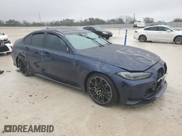2022 BMW M3 Competition xDrive z VIN WBS43AY00NFM14007, wystawiony jako Copart lot #44983285 z przebiegiem Nie podano mil oraz Szkoda całkowita • Salvage title. Historia ofert i sprzedaży dostępna na DreamBid. Obrazek 4.