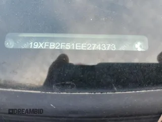 2014 Honda Civic Sedan LX with VIN 19XFB2F51EE274373, listed as a Copart auction lot 45247455 with 84,443 mi miles and Salvage Title. Bid and sale history available at carsss.com. Image 12.