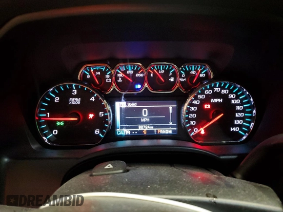 2015 Chevrolet Silverado 1500 LT with VIN 3GCUKREH9FG517509, listed as a Copart auction lot 76380784 with 92,724 mi miles and Salvage Title. Bid and sale history available at DreamBid. Image 9.