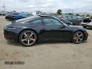 2024 Porsche 911 Carrera S with VIN WP0AB2A92RS218949, listed as a Copart auction lot 57306844 with 1,296 mi miles and Salvage Title. Bid and sale history available at carsss.com. Image 3.