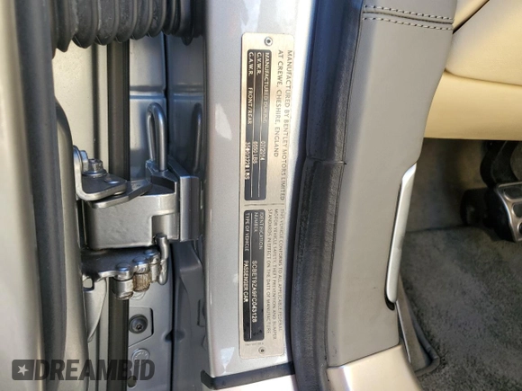2015 Bentley Flying Spur V8 with VIN SCBET9ZA9FC043128, listed as a Copart auction lot 73826634 with Not provided miles and Non repairable. Bid and sale history available at DreamBid. Image 13.