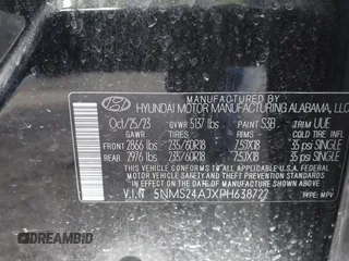 2023 Hyundai Santa Fe SEL with VIN 5NMS24AJXPH638722, listed as a IAAI auction lot 41771688 with 14,759 mi miles. Bid and sale history available at carsss.com. Image 9.