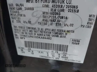 2005 Ford Escape Limited с VIN 1FMCU94105KA84482, выставлен на аукционе IAAI как лот 42364481 с пробегом 191 036 миль миль и . История ставок и продаж доступна на DreamBid. Изображение 9.