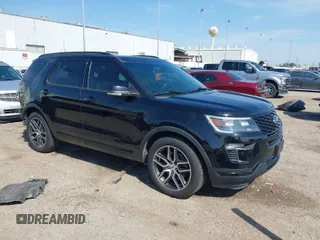 2018 Ford Explorer Sport with VIN 1FM5K8GT8JGC26290, listed as a IAAI auction lot 38832438 with 92,725 mi miles and . Bid and sale history available at DreamBid. Image 1.