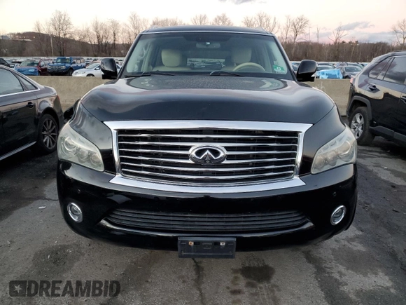 2012 Infiniti QX56 7-passenger with VIN JN8AZ2NE1C9015556, listed as a Copart auction lot 81671054 with 158,247 mi miles and Salvage Title. Bid and sale history available at carsss.com. Image 5.