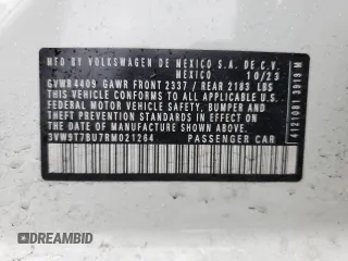 2024 Volkswagen Jetta GLI 40th Anniversary Edition z VIN 3VW9T7BU7RM021264, wystawiony jako Copart lot #50994425 z przebiegiem 16 550 mil mil oraz Szkoda całkowita • Salvage title. Historia ofert i sprzedaży dostępna na DreamBid. Obrazek 13.