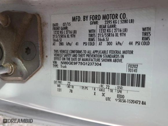 2016 Ford Transit Connect Wagon XLT with VIN NM0GE9F75G1237304, listed as a Copart auction lot 45163115 with 151,934 mi miles and Salvage Title. Bid and sale history available at carsss.com. Image 13.