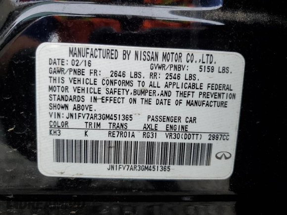 2016 Infiniti Q50 Red Sport 400 with VIN JN1FV7AR3GM451365, listed as a Copart auction lot 62960125 with 87,833 mi miles and Salvage title. Bid and sale history available at DreamBid. Image 13.