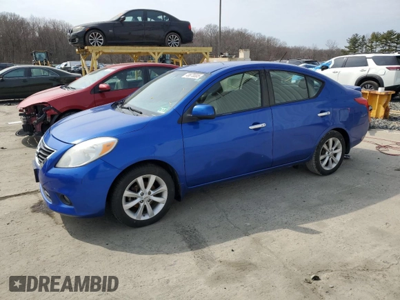 2014 Nissan Versa SV with VIN 3N1CN7AP7EL854158, listed as a Copart auction lot 48670005 with 0 mi miles and Salvage Title. Bid and sale history available at carsss.com. Image 1.
