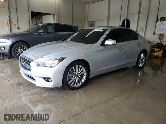 2020 Infiniti Q50 Pure with VIN JN1EV7AP5LM206636, listed as a Copart auction lot 54479215 with 79,174 mi miles and Salvage title. Bid and sale history available at DreamBid. Image 1.