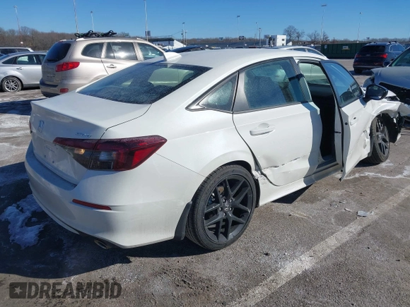 2025 Honda Civic Sedan Sport with VIN 2HGFE2F59SH525987, listed as a IAAI auction lot 41431672 with 4,556 mi miles. Bid and sale history available at carsss.com. Image 4.