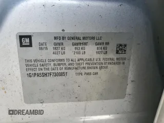 2015 Chevrolet Cruze LS z VIN 1G1PA5SH7F7300851, wystawiony jako Copart lot #48953325 z przebiegiem 95 547 mil mil oraz Szkoda całkowita • Salvage title. Historia ofert i sprzedaży dostępna na DreamBid. Obrazek 13.