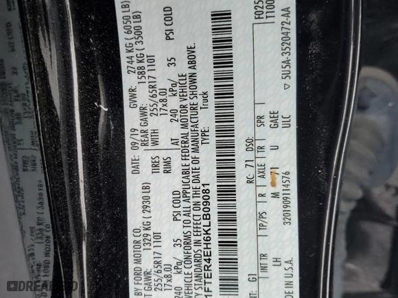 2019 Ford Ranger XL with VIN 1FTER4EH6KLB09081, listed as a Copart auction lot 48827445 with 41,784 mi miles and Salvage Title. Bid and sale history available at carsss.com. Image 14.