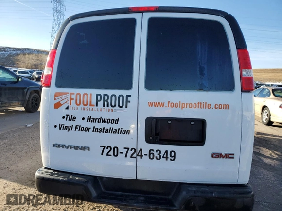 2020 GMC Savana Cargo Van with VIN 1GTZ7HFP8L1134064, listed as a Copart auction lot 82175024 with 94,609 mi miles and Salvage Title. Bid and sale history available at carsss.com. Image 6.