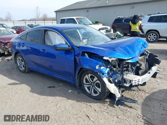 2018 Honda Civic Sedan LX with VIN 19XFC2F53JE019635, listed as a IAAI auction lot 41537152 with 74,958 mi miles. Bid and sale history available at carsss.com. Image 1.