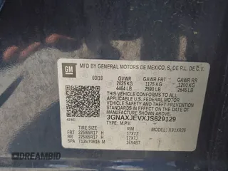 2018 Chevrolet Equinox LT with VIN 3GNAXJEVXJS629129, listed as a IAAI auction lot 42072014 with 178,037 mi miles. Bid and sale history available at carsss.com. Image 9.